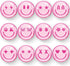 Whaline 12Pcs Pink Smile Face Resin Refrigerator Magnets, Cute Preppy Decorative Fridge Magnetic Stickers for Kitchen