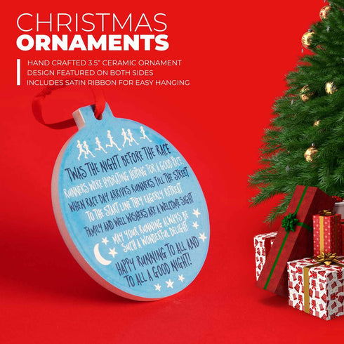Running Round Ceramic Ornament | TWAS The Night Before The Race by Gone for a Run