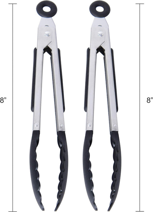 Farberware Classic Mini Nylon Tipped Tongs, Set of 2, Black