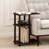 3-Tier Espresso/Black C-Shape Side Table with Shelving