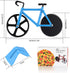 Motorcycle pizza cutter, stainless steel pizza cutter two wheels, novelty motorcycle-shaped pizza wheel cutting slicer with non-stick coating, suitable for kitchen gadgets accessories (bicycle)