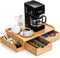 SOUJOY Bamboo Drawer Organizer for Coffee Pods, K Cup Organizer with Drawer and Side Storage Box for Kitchen