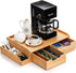 SOUJOY Bamboo Drawer Organizer for Coffee Pods, K Cup Organizer with Drawer and Side Storage Box for Kitchen