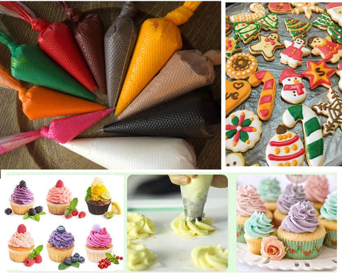 Thickened 100pcs/set Disposable Pastry Bag, Icing Piping Bag for Cake Cupcake Decorating, 14inch Thickened