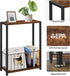 Homleke 7.1" 16.9" 23.6" Narrow Side Table with Magazine Holder, Skinny End Table Perfect for Small Spaces