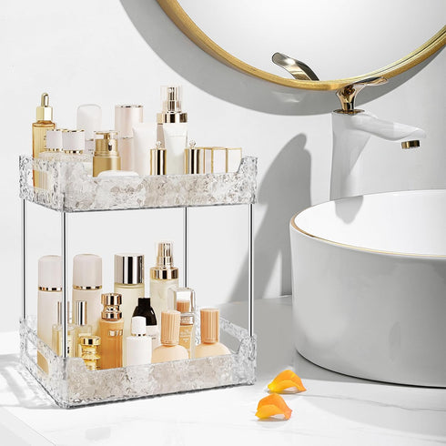 TENDER EPOCH 2-Tier Counter Countertop Bathroom Organizer Storage, Dresser Organizer Vanity Tray for Makeup, Perfume