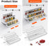 Expandable Spice Rack Organizer for Cabinet - 3 Tier Adjustable Cabinet Spice Organizer Easy Visibility - Spice Organizer for Cabinet Countertop Cupboard Pantry Organization (White) by INVOCOO