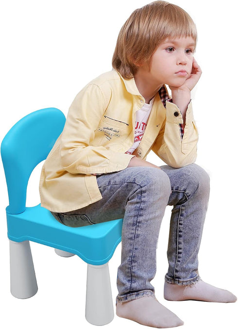 2-4, 9.3" burgkidz Toddler Chair for Kids Ages Plastic Kids Chair with Seat Height, Lightweight & Durable, Easy-Clean