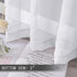 Tollpiz Sheer Tier Curtain, Linen Textured Half Kitchen Curtains, 25 x 36 inches Long, White, Set of 2 Panels