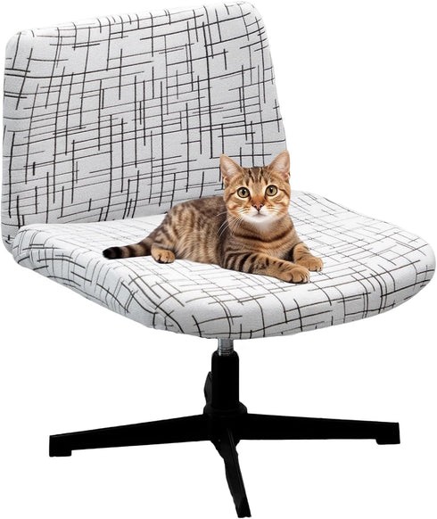 FUANGUI Criss Cross Chair Cover, Stretch Mid Back Wide Armless Accent Chair