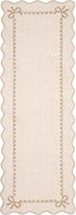 2.5x8 GarveeHome Scalloped Bow Rug for Living Room, Solid Beige Rug for Dorm, Washable Runner Rug Soft Low Pile Non