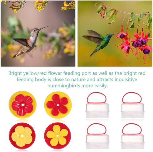 Zopeal 4 Pieces Hummingbird Wrist Feeder, Adjustable Strap Hand Feed Perch Tools for Outdoor Hummingbird Feeding