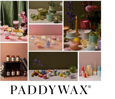 Paddywax Vineyard Hill Naturals Matte Black Letterpress 3-Wick Scented Candle, 12-Ounce, Bergamot & Sandalwood