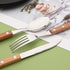 Steak Knives Set of 8 - Wooden Handled Serrated Knives, Uniturcky Stainless Steel Dinner Knives with Mirror Finish