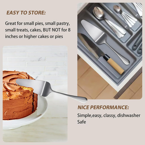 KSENDALO Small Pie Server Cake Pizza Server, Stainless Steel SUS304 Spatula for Serving, Cutting Cake, Pies, Desserts