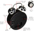 Sonnet Twin Bell Alarm Clock, SONNET-T-4678 - Very Loud, Battery Operated, Black