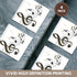 3dRose Set of 4 Ceramic Tile Coasters, Music Notes Clef, Black and Gold