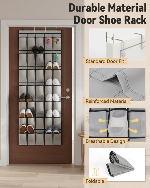 2 Pack 35 4 Closets, dodowin Over the Door Shoe Organizers, - Deep Mesh Pockets Each, Over The Door Shoe Rack