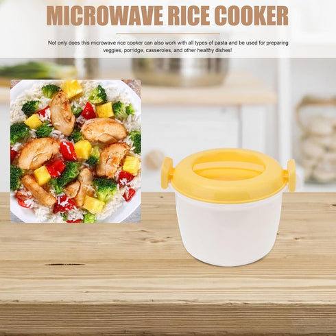 HEMOTON Microwave Rice Cooker: 2L Pasta Cooker Maker, Oven Rice Cooker Steamer for Rice, Chicken, Pasta