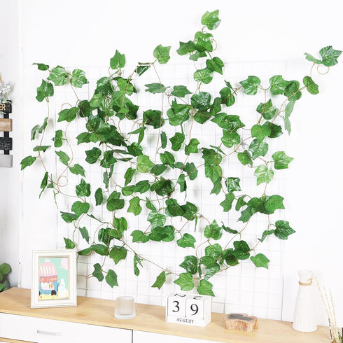 Elegant 38 Ft Autumn Artificial Grape Leaf Garland, 5 Strands for Fall Decor & Weddings