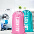 Fiodrimy 2 Pack XL Travel Laundry Bag, Machine Washable Dirty Clothes Organizer (Pink+Blue, 24" x 36")