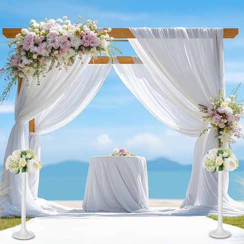 2 19.7 Inch Abaodam Pcs Wedding Flower Stand Roman Pillar, White Decorative Columns for Road Lead, Flower Arrangement