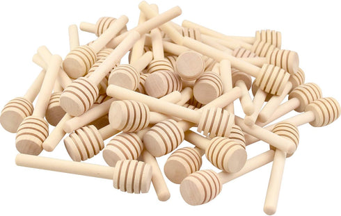 Thyores 150 Pack 3 Inch Mini Wood Honey Dipper Sticks, Individually Wrapped, Server for Honey Jar Dispense Drizzle