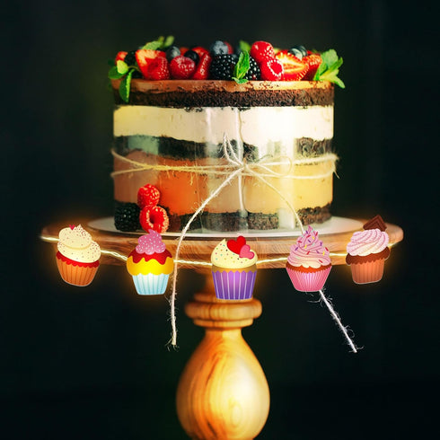 20 10 VIHOSE Cupcake String Lights Cupcake Gifts Fairy String Lights for Valentine Wedding Birthday Party Decor LED ft