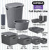 Superio Ribbed Collection Decorative Plastic Open Home Storage Bins, Large Grey (2 Pack), 15 Liter/16 Quart