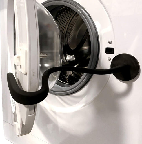 Spedtees Front Load Washer Door Prop, Magnetic Flexible Support to Keep Washer Drying Door Open (Black, Round)