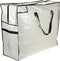 Household Essentials 2622 MightyStor Large Storage Bag with Handles, White Tarp with Black Trim for Clothing