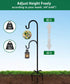 5 60 Inches 3/5 (1 Packs) Artibear Adjustable Outdoor Shepherd Hook Stand with Prong Base, Tall in Thick, Shiny Black
