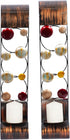 79 Set 2 5"W, 24"H, Deco Metal Solid Wall Sconce, of Brown