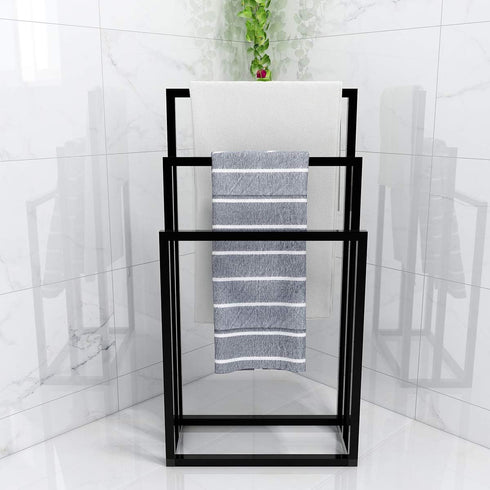 Metal Towel Racks 3 Bars for Bathroom Freestanding Drying Shelf 3 Tier