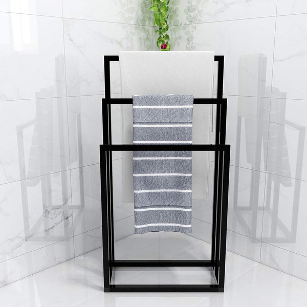 Metal Towel Racks 3 Bars for Bathroom Freestanding Drying Shelf 3 Tier