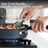 Cook N Home Nonstick Sauté Fry Pan Professional Hard Anodized 2 Piece Skillets Cookware Sets (8 and 9.5 inch) Black