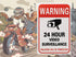 Tupalizy 24 Hours Video Camera Surveillance Sign Stickers - Self-Adhesive Security Labels for Window, Wall, Door, 20PCS