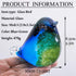 Qf Glass Bird Handmade Blown Glass Figurine, Decorative Ornaments for Home, Blue and Green Paper Weight