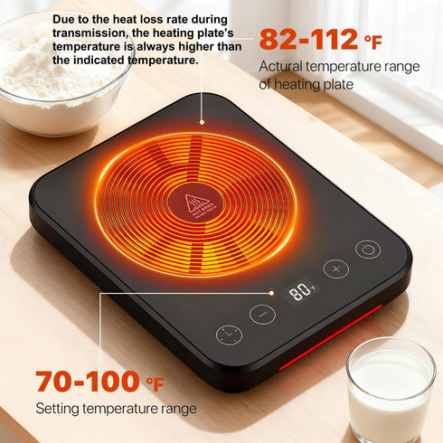Cpvbobul 70-100 1Precision 0-12H Sourdough Starter Warmer Mat, Adjustable with Warming Heating Pad for Proofing Bread