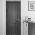 CRE8TIVE Dark Grey Wood Contact Paper, 12"x80" Self Adhesive Faux Wood Wallpaper for Kitchen Bedroom Cabinets