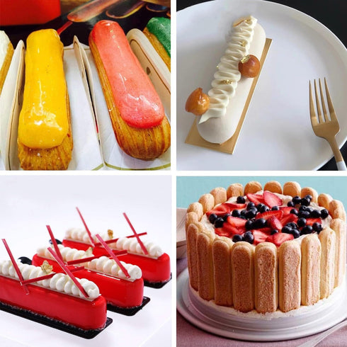 Finger Biscuit Silicone Mould, 2Pack 8 Cavities Finger Shaped Molds, Granola Bars, Twinkie Cake Pan, Rectangular Strip
