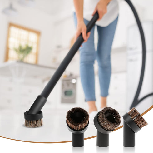 TXIN 4 Pieces Soft Horsehair Bristle Vacuum Attachments, Dusting Brush Cleaner for Small Round Corner/Track