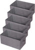 Set of 5 Gray Closet Organizer Bins with Handle, Fabric Foldable Storage Baskets for Home Office Clothes, Jumbo