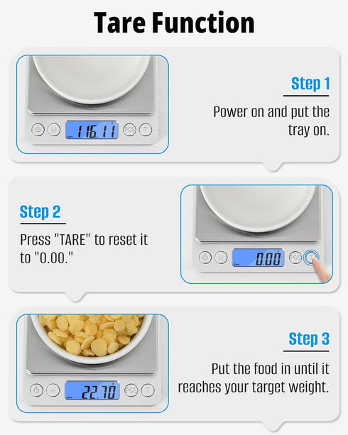 NEXT-SHINE Digital Pocket Scale, Portable Mini Size 500g x 0.01g, Stainless Steel Platform
