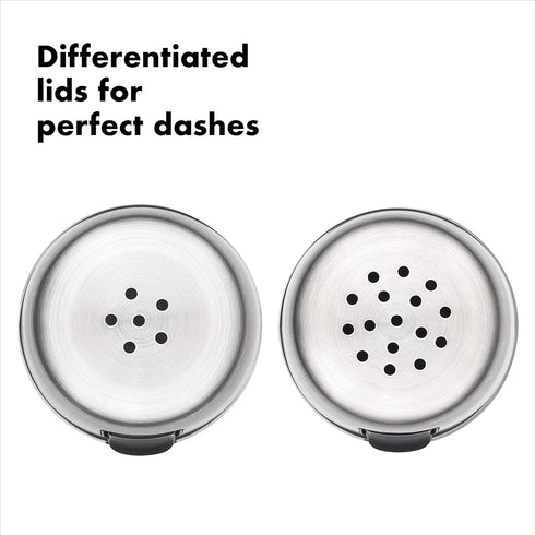Set, OXO Salt and Pepper Shaker Clear, Stainless Steel