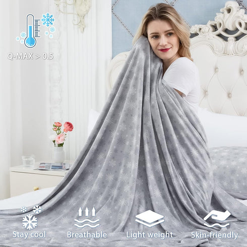 OIGAE Cooling Blanket with Double Sided Cold Effect, Japanese Q-Max 0.5 MICA Fiber, Twin Size
