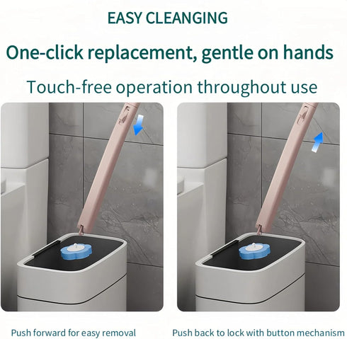 48 Disposable Toilet Brush with Refills,Toilet Cleaning Supplies,Toilet Wand Brush Starter Kit,Wall Mounted Toilet Bowl