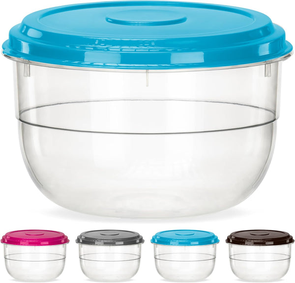 DecorRack X-Large Food Storage Container, 5.75 Quarts, BPA Free Plastic, Heavy Duty with Airtight Lid, Random Color