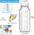 1 Pack 16 Oz Syntic Glass Milk Storage Bottle with Airtight Lid & Pour Spouts, Milk Storage Containers for Fridge