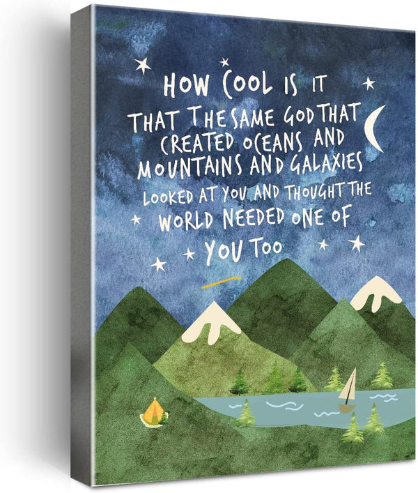 Wailozco Same God Creation Wall Art,Mountain Wall Art for Nursery Toddler Boy Room